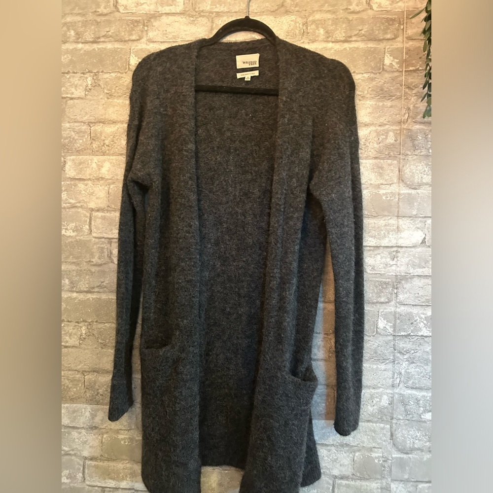 Long Grey Aritzia Wilfred Cardigan